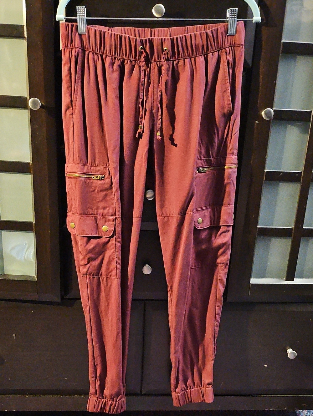 Banana Republic Burgundy Cargo Jogger Pants
